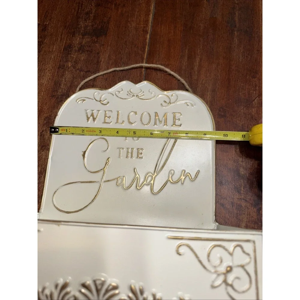 Vintage Garden Wall Flowerpot Farmhouse Style Pot‎ Flower Plantar Metal Embossed